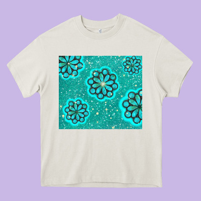 Glitter Turquoise Heavy Core Tee Designed By Tumblerdesignbyshophia