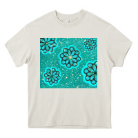 Cream glitter turquoise Heavy Core Tee - TumblerDesignByShophia