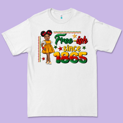 Free Ish Since 1865 Black Girl Peekaboo Juneteenth Premium Tee Designed By Cowgirlartshop
