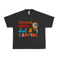 Pigment Black weekends coffee and camping frappe coffee Urban Heavy Tee - FaDigitalArtStudio