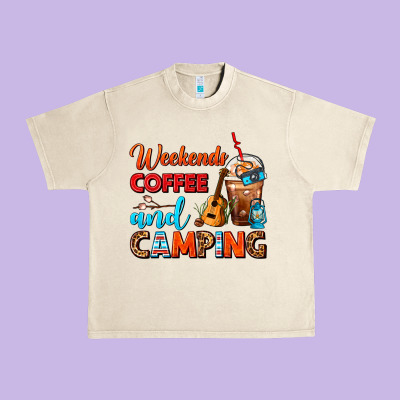 Weekends Coffee And Camping Frappe Coffee Urban Heavy Tee Designed By Fadigitalartstudio