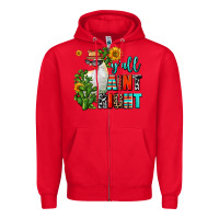 Red y'all aint right Zipper Hoodie - AdoDesignShop