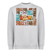 Heather Grey fall fall  amd pumpkins Heavyweight Sweatshirt - AdoDesignShop