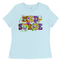 Baby Blue Mardi Gras Med Surge Ladies Tee - HowdyJamesFarm