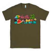 Army Green hello summer Classic Tee - Artiststas