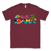 Burgundy hello summer Classic Tee - Artiststas