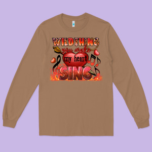 Valentine's Day Wild Thing You Make My Heart Sing Long Sleeve Tee Designed By Fadigitalartstudio