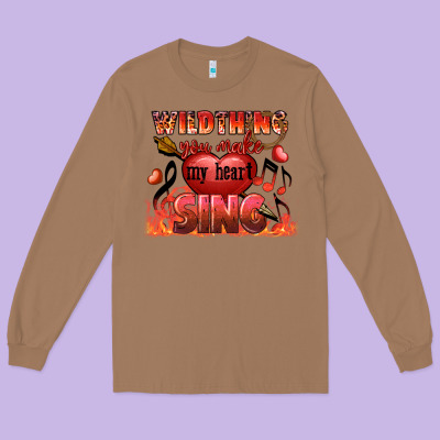 Valentine's Day Wild Thing You Make My Heart Sing Long Sleeve Tee Designed By Fadigitalartstudio