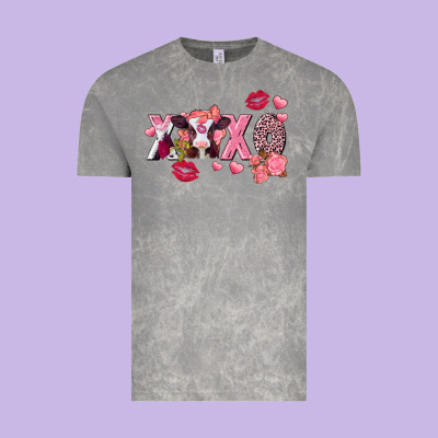 Xoxo Baby Cow Valentine's Day Vintage Tee Designed By Fadigitalartstudio