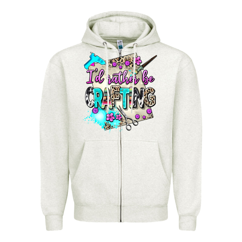 I D Rather Be Crafting Zipper Hoodie by AdoDesignShop | Teevron