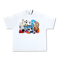 White Soccer Coffee Cups Urban Heavy Tee - FaDigitalArtStudio