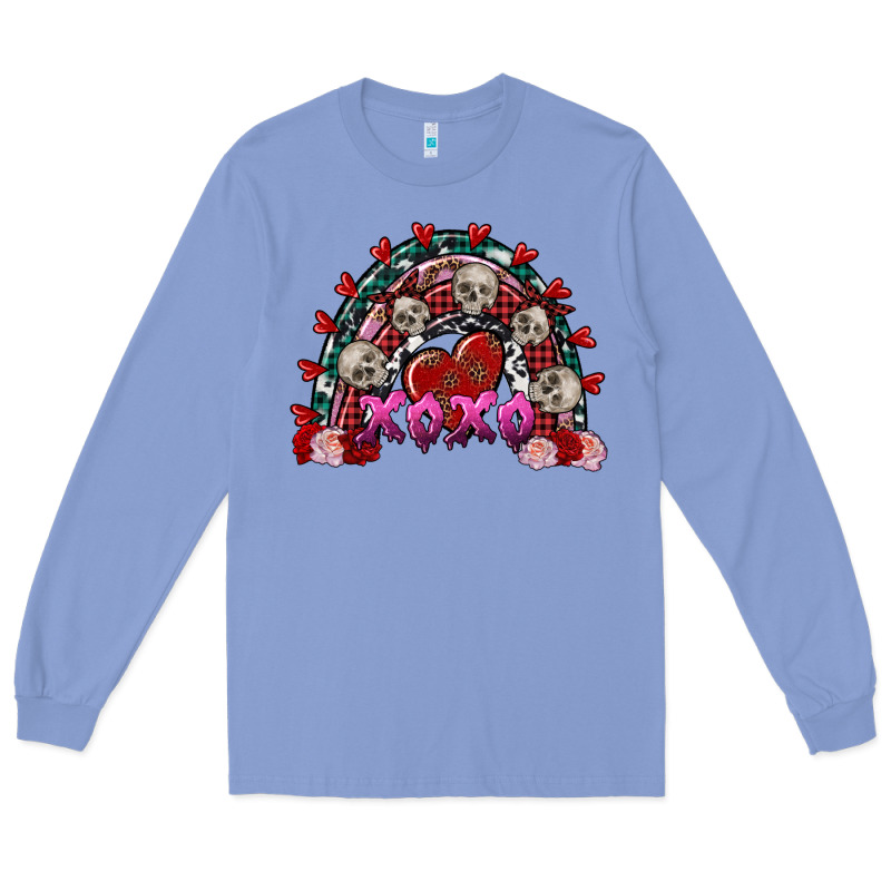Skull Xoxo Rainbow Valentine's Day Long Sleeve Tee by FaDigitalArtStudio | Teevron