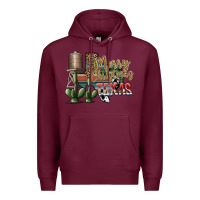Burgundy merry christmas texas Premium Hoodie - SublimationCraftShop