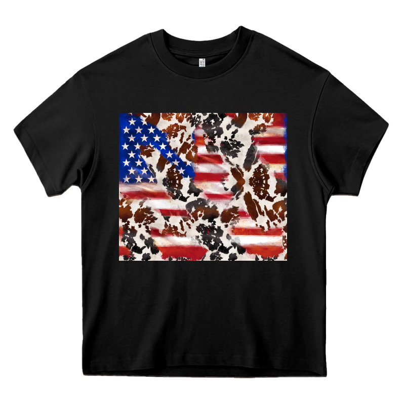 Cowhide Amerikan Flag Heavy Core Tee by TumblerDesignByShophia | Teevron