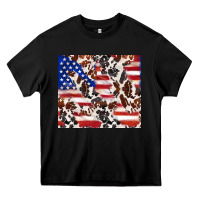 Black cowhide amerikan flag Heavy Core Tee - TumblerDesignByShophia