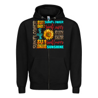 Black sunflower sunshine Zipper Hoodie - AdoDesignShop