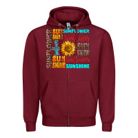 Burgundy sunflower sunshine Zipper Hoodie - AdoDesignShop