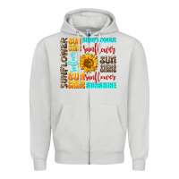 Dove Grey sunflower sunshine Zipper Hoodie - AdoDesignShop