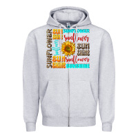 Heather Grey sunflower sunshine Zipper Hoodie - AdoDesignShop