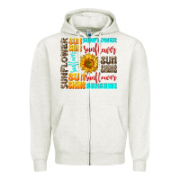 Oatmeal Heather sunflower sunshine Zipper Hoodie - AdoDesignShop