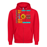 Red sunflower sunshine Zipper Hoodie - AdoDesignShop