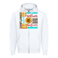 White sunflower sunshine Zipper Hoodie - AdoDesignShop
