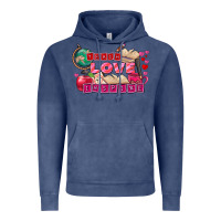 Vintage Denim Valentine's Day Teach Love Inspire Vintage Hoodie - FaDigitalArtStudio