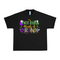 Black This girl needs a drink Urban Heavy Tee - FaDigitalArtStudio