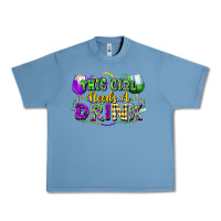 Pebble Blue This girl needs a drink Urban Heavy Tee - FaDigitalArtStudio