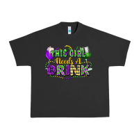 Pigment Black This girl needs a drink Urban Heavy Tee - FaDigitalArtStudio