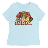 Baby Blue Baseball gnomies Ladies Tee - HowdyJamesFarm