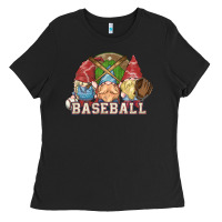 Black Baseball gnomies Ladies Tee - HowdyJamesFarm