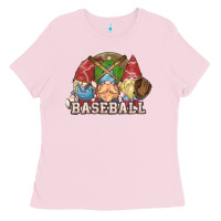 Bubblegum Pink Baseball gnomies Ladies Tee - HowdyJamesFarm