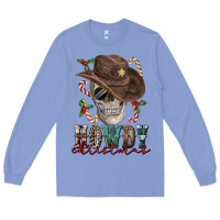 Colony Blue howdy christmas skull Long Sleeve Tee - FaDigitalArtStudio