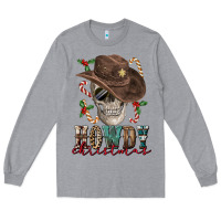 Heather Grey howdy christmas skull Long Sleeve Tee - FaDigitalArtStudio