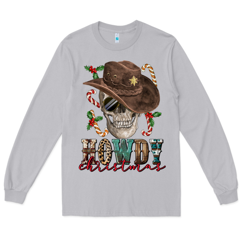 Howdy Christmas Skull Long Sleeve Tee by FaDigitalArtStudio | Teevron