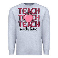 Heather Grey teach with love Premium Sweatshirt - JahusDesignShop