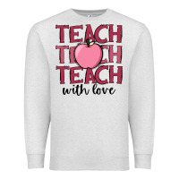 Oatmeal Heather teach with love Premium Sweatshirt - JahusDesignShop