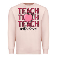 Pale Pink teach with love Premium Sweatshirt - JahusDesignShop