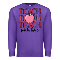 Purple teach with love Premium Sweatshirt - JahusDesignShop