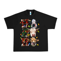 Black Ho Ho Ho Cows Urban Heavy Tee - RanaPortraitStore