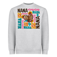 Heather Grey nana nana nana with hearts Heavyweight Sweatshirt - AdoDesignShop