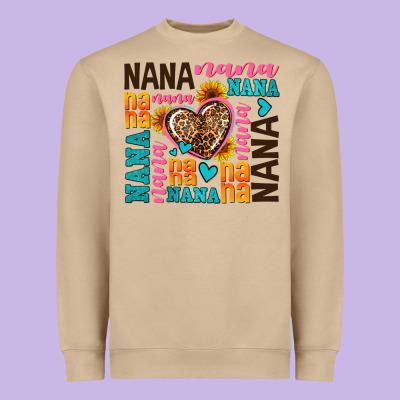 Nana Nana Nana With Hearts Heavyweight Sweatshirt Designed By Adodesignshop