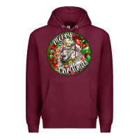 Burgundy christmas lincoln sheep Premium Hoodie - LillyAllenDesigns
