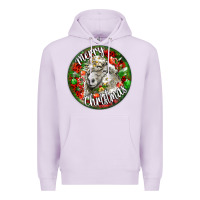 Lilac christmas lincoln sheep Premium Hoodie - LillyAllenDesigns