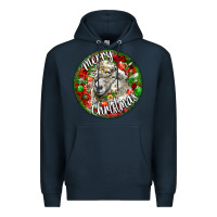 Navy christmas lincoln sheep Premium Hoodie - LillyAllenDesigns