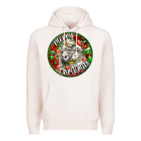 Pale Pink christmas lincoln sheep Premium Hoodie - LillyAllenDesigns