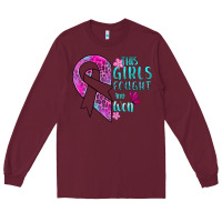 Burgundy This Girls Fought and Won Cancer Long Sleeve Tee - BundleAndBundleShop
