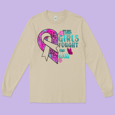 This Girls Fought And Won Cancer Long Sleeve Tee Designed By Bundleandbundleshop