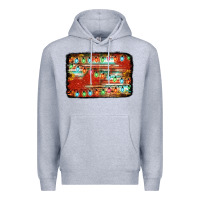 Heather Grey christmas serape sunflower background Premium Hoodie - Jasminsmagicworld